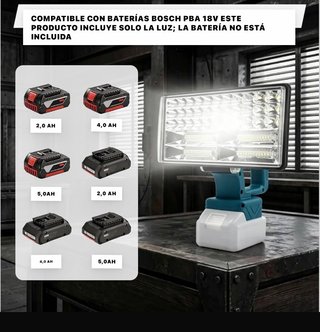 Lámpara para batería Bosch PBA de 18 V