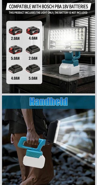 Lámpara para batería Bosch PBA de 18 V