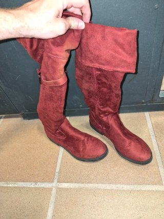 Botas altas rojas mujer