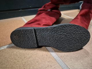 Botas altas rojas mujer