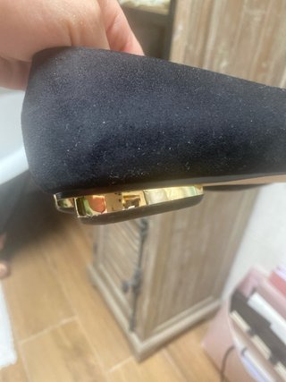 Zapatos planos Zara piel negros y dorados