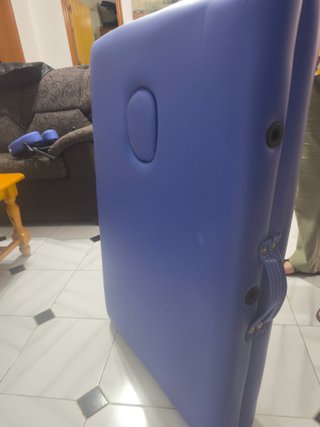 Camilla de masaje plegable azul