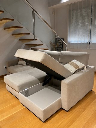 Sofá chaise longue beige nuevo