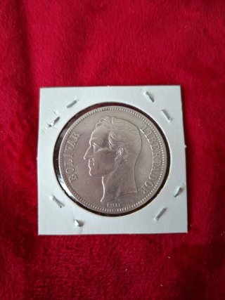Moneda 5 Bolívares Venezuela 1929 Plata
