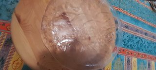 Piatto da portata in legno&vetro artig. Finlandia