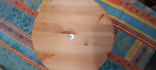 Piatto da portata in legno&vetro artig. Finlandia