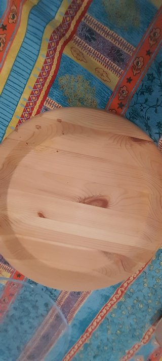 Piatto da portata in legno&vetro artig. Finlandia