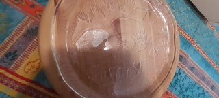 Piatto da portata in legno&vetro artig. Finlandia