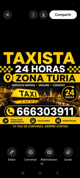 Taxista zona Turia
