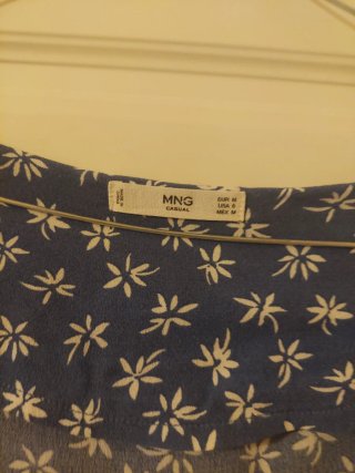 Vestido Mango floral azul y blanco Talla M