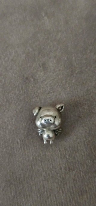 Charm Pandora Cerdito con Alas Plata