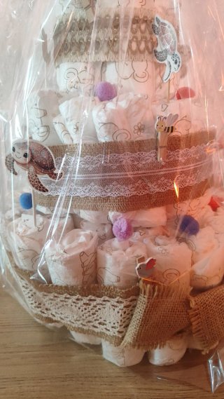 Tarta de pañales personalizada