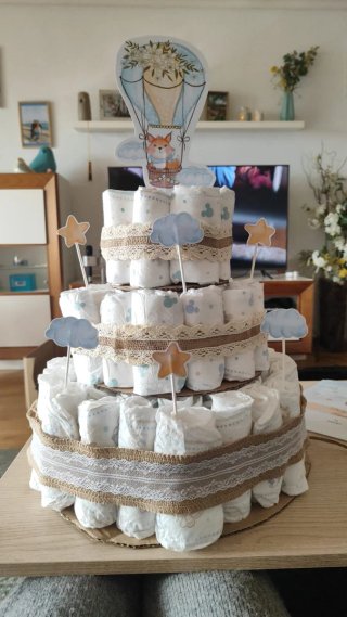 Tarta de pañales personalizada