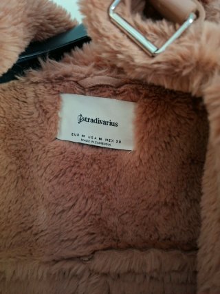 Abrigo borrego rosa Stradivarius T M