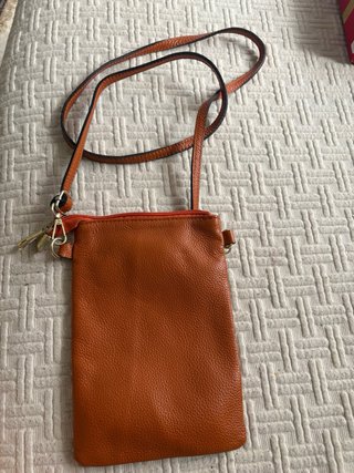 Bolso pequeño mujer naranja y dorado