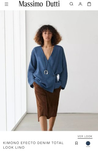 Kimono efecto denim Massimo Dutti Talla XS
