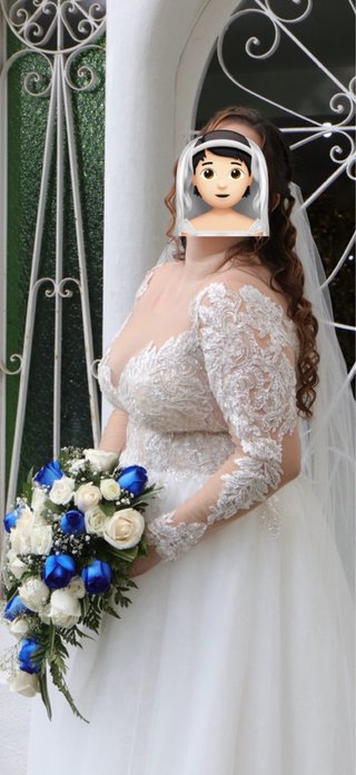 Vestido de Novia con Velo y Armador