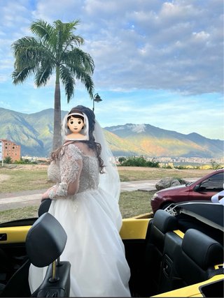 Vestido de Novia con Velo y Armador