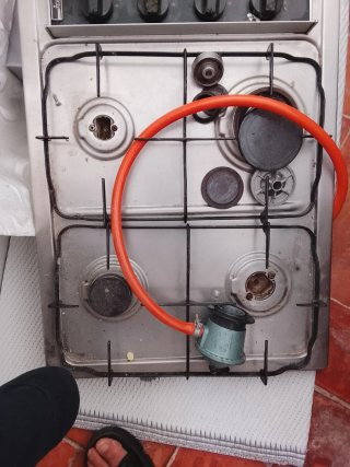 Fogón de gas con manguera