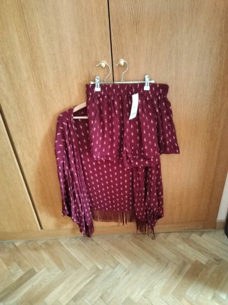 Conjunto TEX: Kimono y Shorts Estampados Talla S