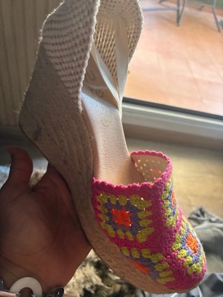 Zapatilla esparto cuña multicolor , de diseño