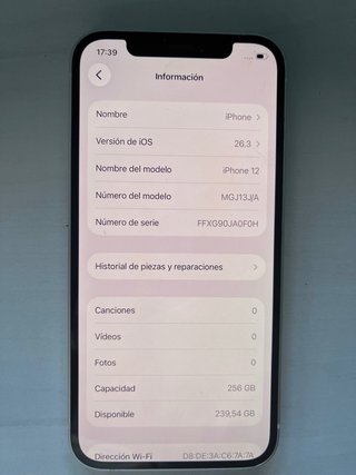 iPhone 12 256GB Blanco (para reparar o piezas)