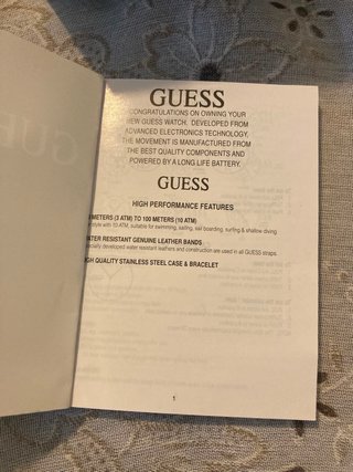 Reloj Guess Hombre Caja e Instrucciones