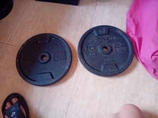 2 discos de pesa Domyos 10 kg (22 lbs)