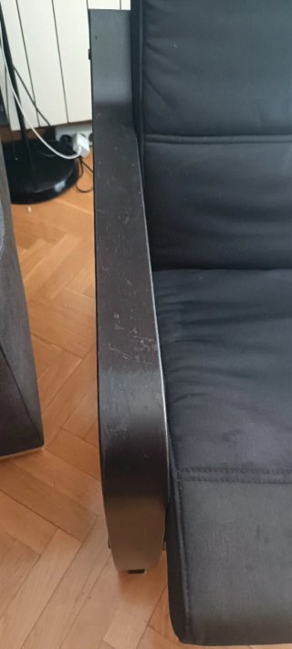 Sillón y Reposapiés Ikea Poang Negro