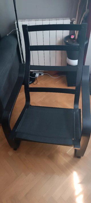 Sillón y Reposapiés Ikea Poang Negro