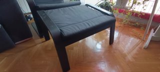 Sillón y Reposapiés Ikea Poang Negro