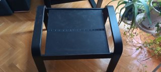 Sillón y Reposapiés Ikea Poang Negro