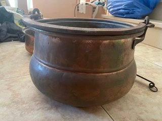 Caldero Grande Cobre Antiguo 36cm