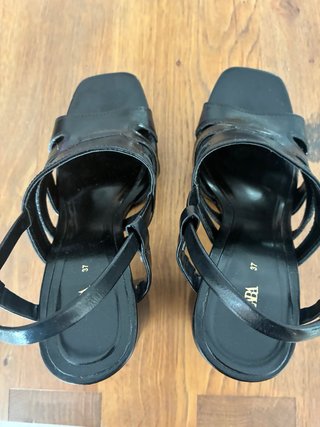 Sandalias Zara Plataforma Negras Talla 37
