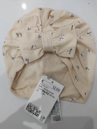 Turbante H&M bebé beige flores 1-2Y