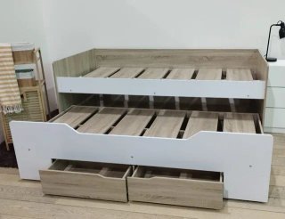 Cama nido de madera con cajones