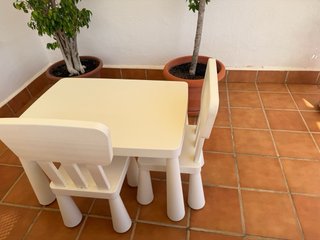 Mesa infantil MAMMUT IKEA 77x55 cm Blanca