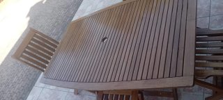 Set Tavolo Giardino 4 Sedie Legno + imbottitura