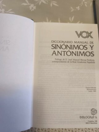 Vox Diccionario Manual De Sinonimos Y Antonimos...