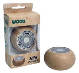 Mini altavoz efecto madera