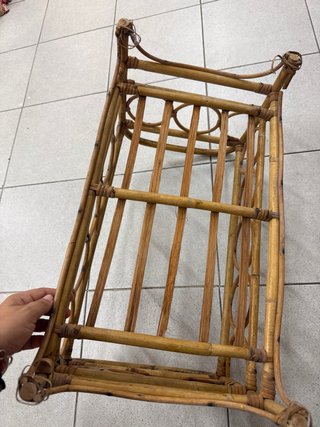 Cuna fotografía bebé ratán