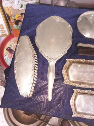 Juego tocador antiguo alpaca