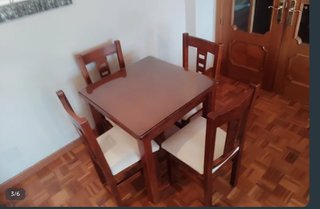Mesa Comedor Cristal y 4 Sillas Madera