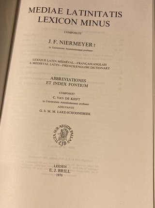 MEDIAE LATINITATIS LEXICON MINUS, 2 vol.