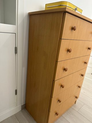 Cómoda de madera 6 cajones 1 metro alto 60 x35 fo