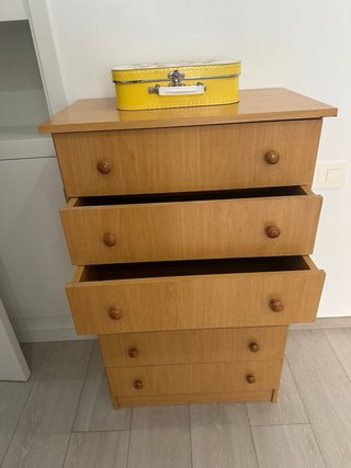 Cómoda de madera 6 cajones 1 metro alto 60 x35 fo