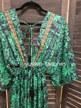 Vestido largo floral volante ♡ S. N. MODA * T.Ú.