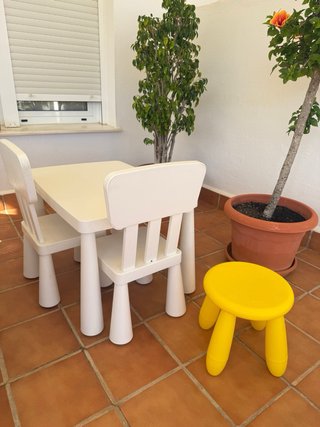 Taburete MAMMUT Ikea para niño amarillo