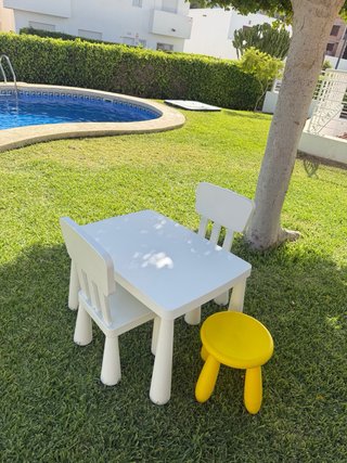 Taburete MAMMUT Ikea para niño amarillo