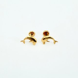 Pendiente Delfines de oro de 18k, 0.41 g.